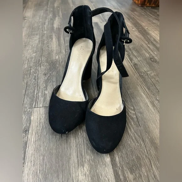 Lauren Conrad Black Ankle Strap Heels • Size 8.5 • Classic Y2K - Picture 2 of 5